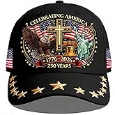 250 Anniversary USA Hat,Eagle Liberty Cross Printed Pattern,America 250th Merchandise,Adjustable Baseball Cap for Men Women