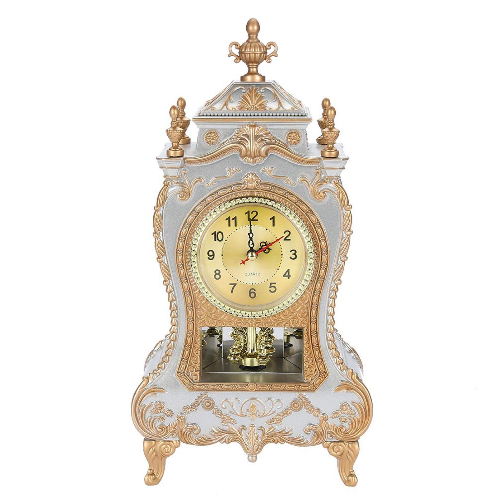 Photo 1 of Antique Clock Vintage Style Plastic Table Clock Antique Home Hotel Decorative Desk Alarm Clocks(White)