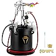 Pressure Pot Paint Sprayer 10L/2.5Gal, 70PSI Max Heavy Duty Solid Steel, Clamp on Lid, Regulator & Pressure Gauge, Spray Gun and Hoses, Ideal for Large Volume Painting and Autobody Work