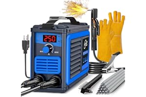 HGNVGZ Stick Welder,Portable Welder Machine 110V IGBT Digital Display LCD Upgraded MMA-250A Welding Machine,Hot Start Arc Force Anti-stick Mini Welde (Blue)