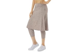 Xioker Women Athletic Knee Length Skirts with Leggings,Skorts Leggings&Skirted Capris Skorts for Women Yoga Pockets