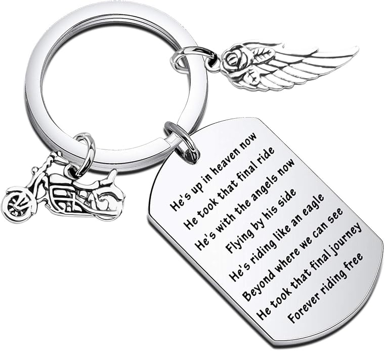 Gzrlyf Motorcycle Memorial Keychain Biker