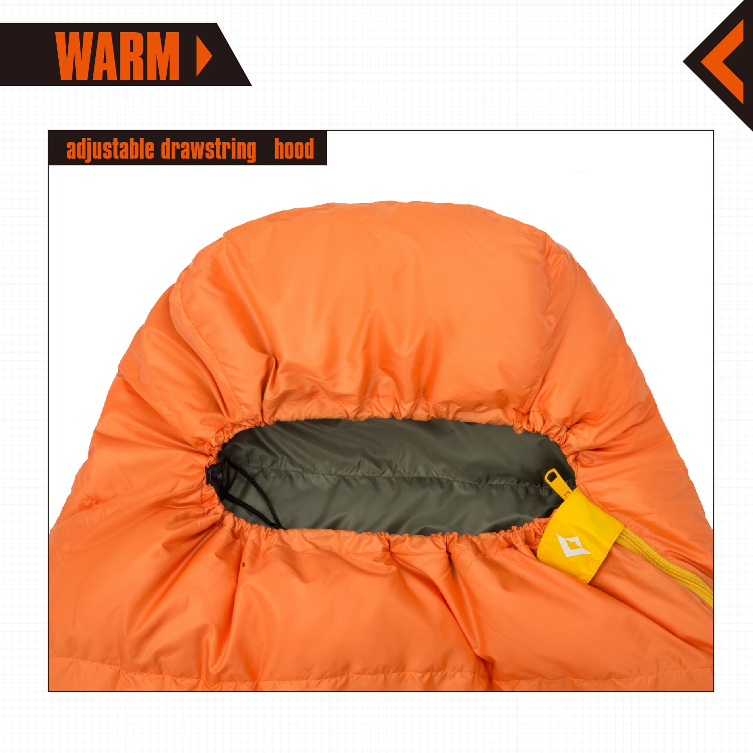 KingCamp Duck Down Ultralight Compact 10.4 ℉ Adult Camping Sleeping Bag Orange