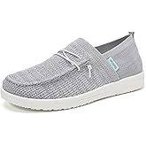 Betrue Lightweight Boat Shoes for Women, Womens Casual Loafers, Womens Slip On Deck Shoes, Breathable Canvas Walking Shoes for Women