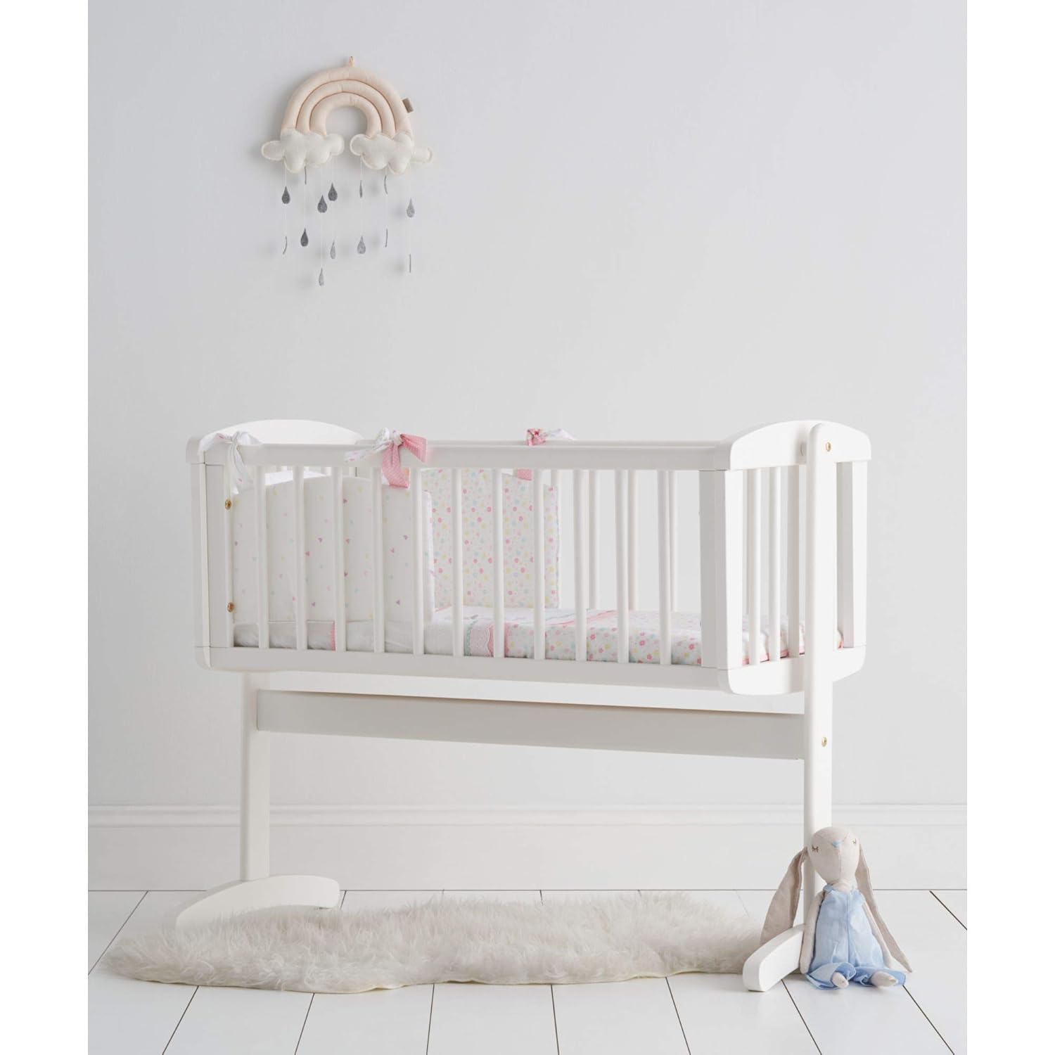 mothercare white swinging crib