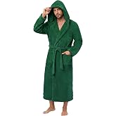 PJGGZ Men's Bathrobes with Hood, Soft Long Towel Robe for Men - Super Absorbent Quick Dry yet Warm