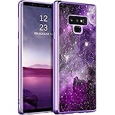 BENTOBEN for Galaxy Note 9 Case, Slim Fit Glow in The Dark Shockproof Hybrid Hard PC Soft TPU Bumper Drop Protective Girls Women Men Phone Cover for Samsung Galaxy Note 9 6.4", Purple Galaxy
