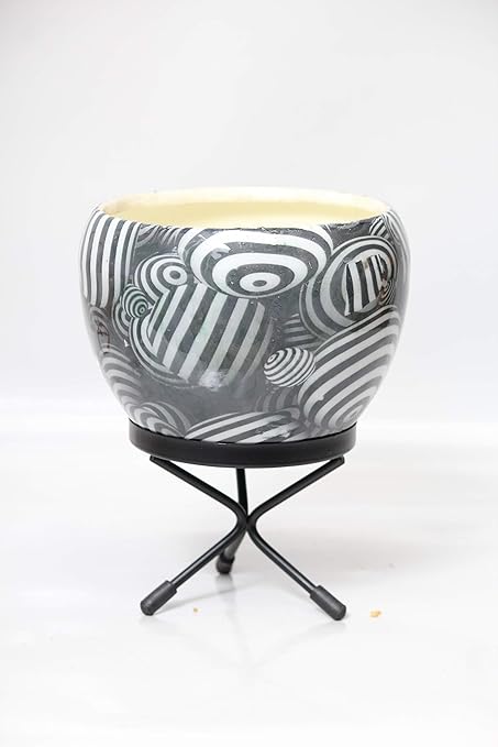 Homace International Table Top Pot with Stand (Multicolor, Ms-2756)