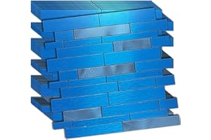 weimeisc 10 Sheets Peel and Stick Backsplash Tile for Kitchen, Self-Adhesive Mosaic Tile, Stick on Bathroom Vanities，Fireplace Décor, Laundry Table (Brushed Blue+Frosted Blue)