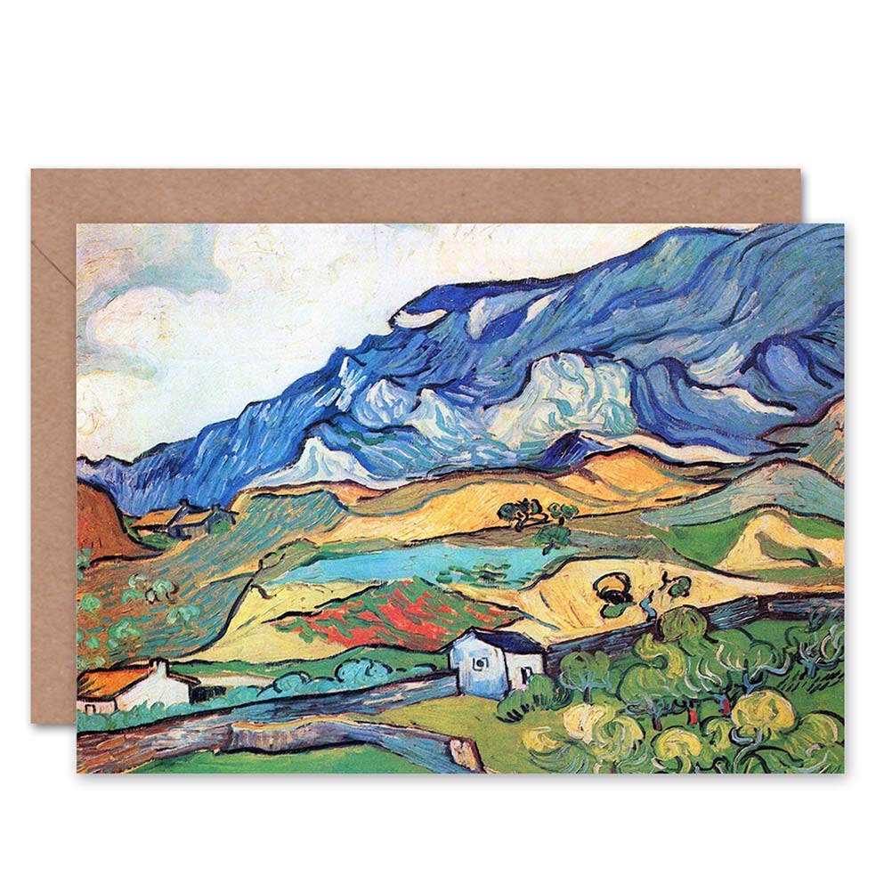 Wee Blue Coo VINCENT VAN GOGH LES ALPILLES MOUNTAIN LANDSCAPE SAINT REMY GREETING CARD