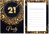 Olivia Samuel 21st Birthday Invitations & Envelopes - Pack of 20 - Black Gold view 3