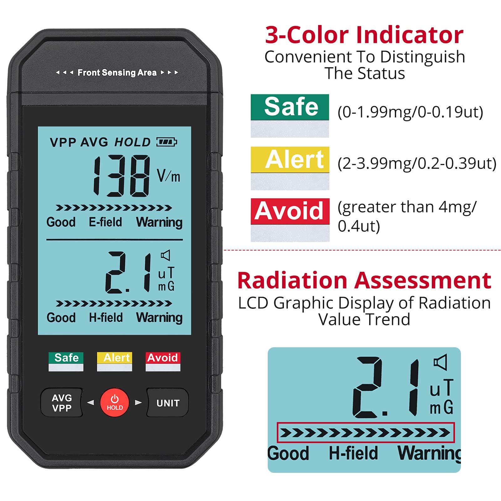 Mua EMF Meter Reader EMF Detector Handheld Digital Electromagnetic ...