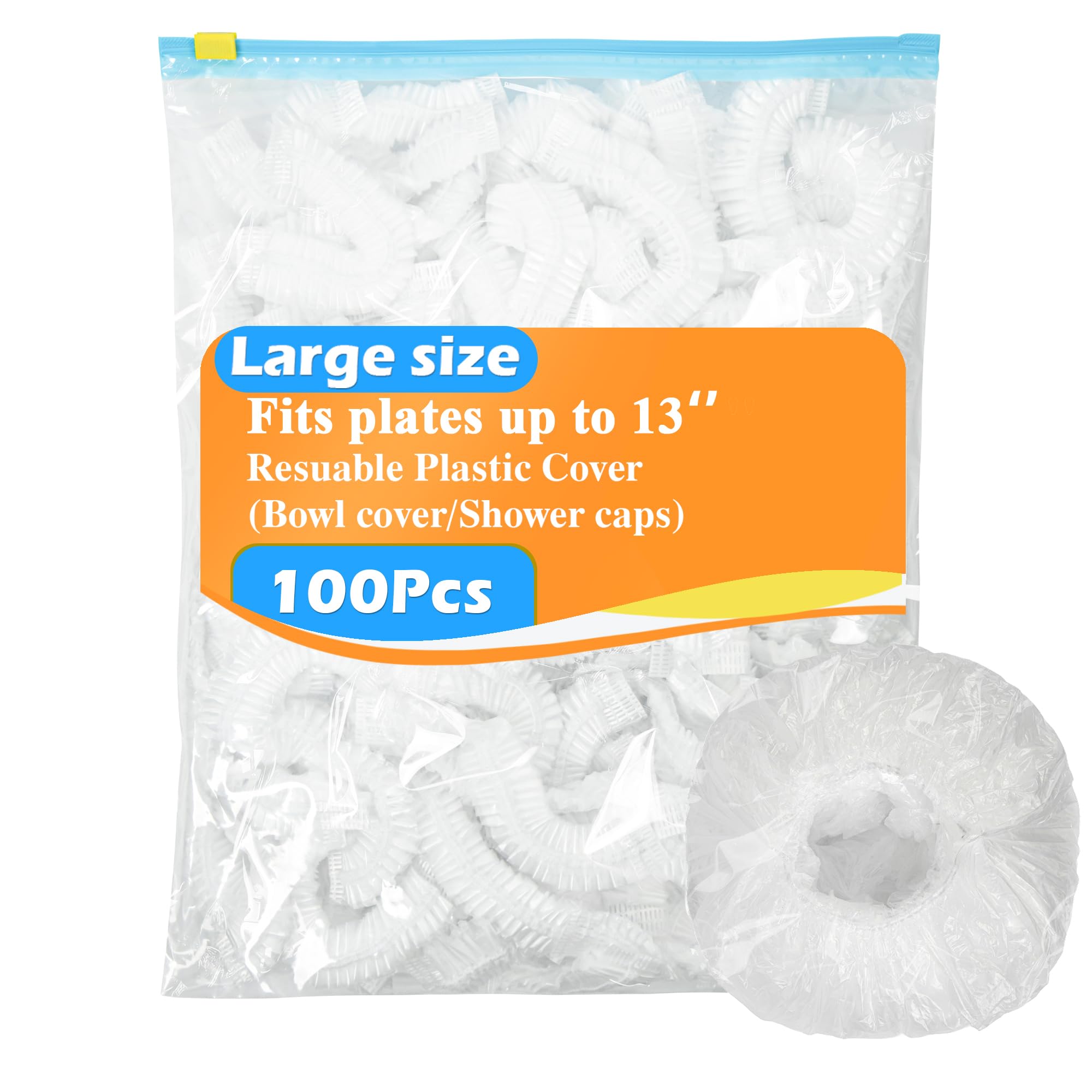 Photo 1 of 100Pcs Bowl Covers for Bread Proofing, Thickend Large Bowl Dish Plate Cover, Sourdough Bread Baking Supplies, Shower Caps, Food Fruit Fresh Keeping Storage Accessories, BPA Free, Food Grade