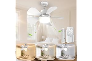 LITLISFLY Socket Fan Light, 5-Level Dimmable LED Socket Breeze Ceiling Fan, Low Profile Socket Ceiling Fan Light with Remote Control, Easy Install Ceiling Fans for Bedroom, Kitchen, Dining & Patio Use