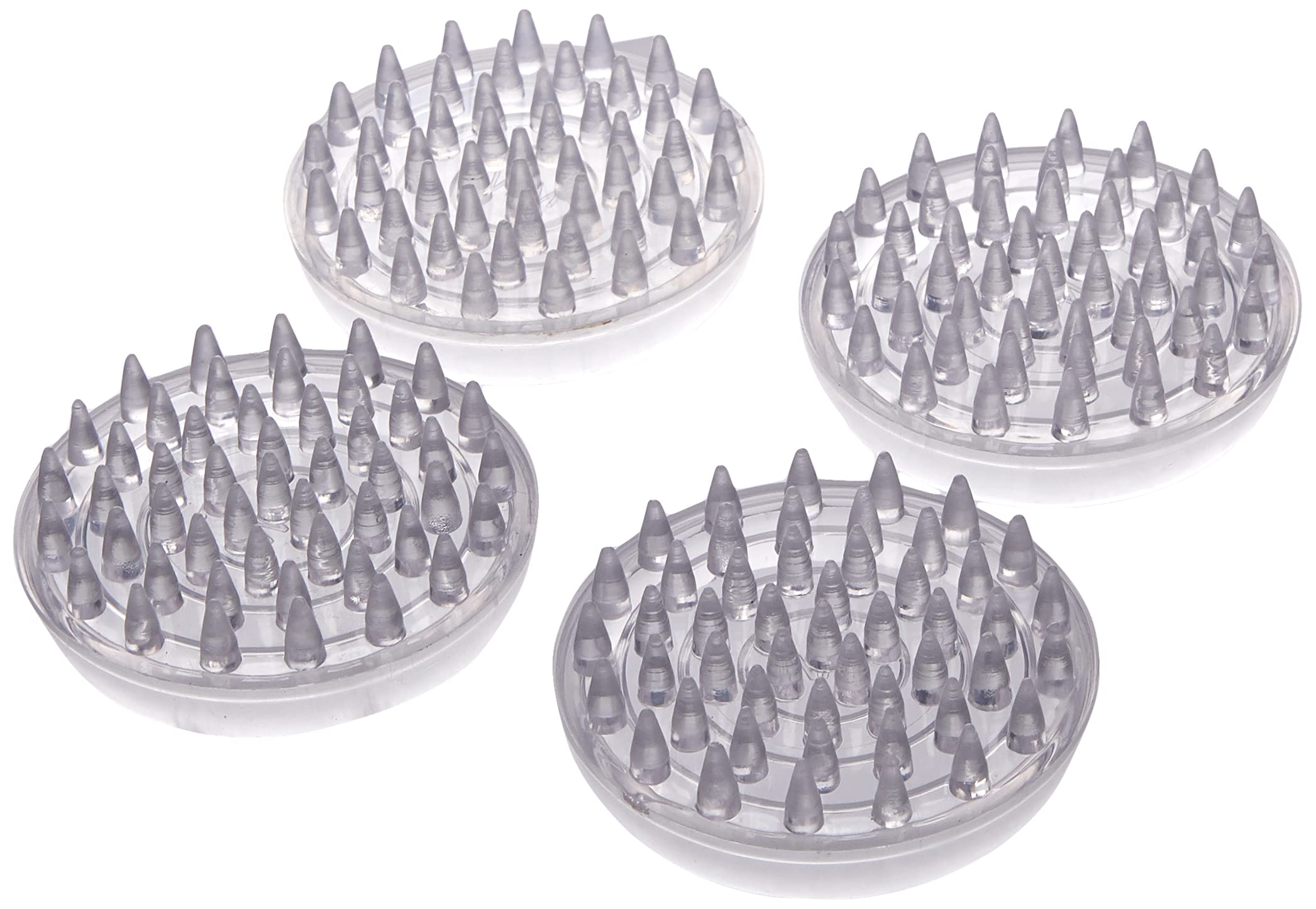 Merriway® BH01164 (4 Pcs) Castor Caster Cups with Spikes, Large Clear Outer Dimension 56mm, Inner Cup Dimension 48mm - Pack of 4 Pieces