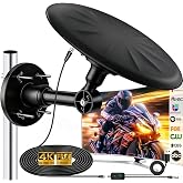 CSUXYD Omni Directional Outdoor TV Antenna for Local Channel Receive, Black | 720&deg; Long Range Signal Reception, 35ft HDTV Cable, for Attic/Camper/RV/Boat