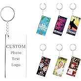 Hauleruee Custom Keychains with Picture Bulk,Personalized Acrylic Photo Keychains,Double-Sided Customizable,20-300 Pack