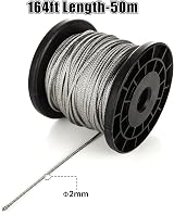 MIVIDE 50m 2mm 304 Stainless Steel Wire Rope Cable Aluminum Crimping Loop view 2