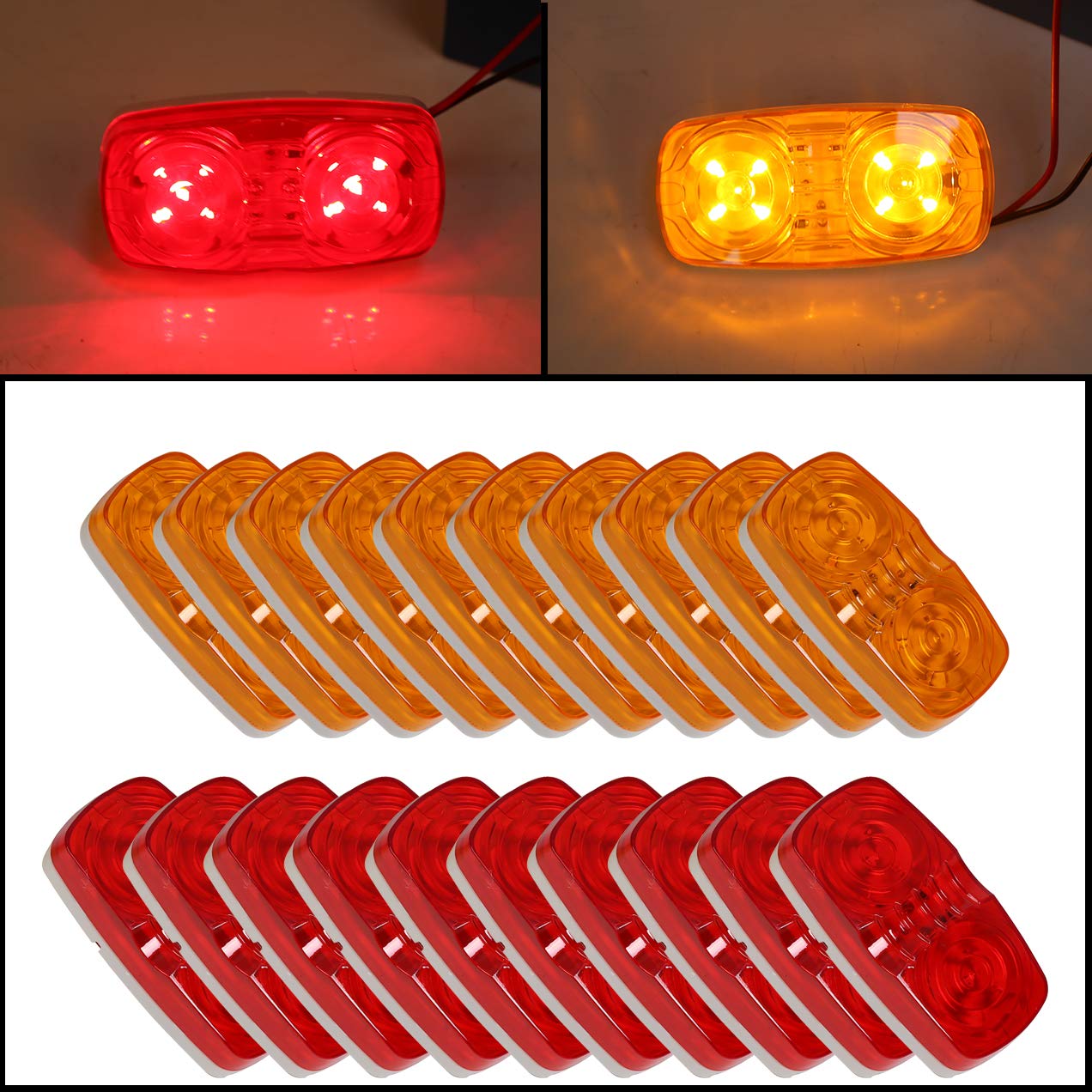 ECOTRIC LED Trailer Marker 4" x 2" Bullseye Lights