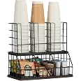Coffee Bar Organizer With Sliding Drawer – Compatible With Original/Go/XL Press – Includes Drip Mat & Adjustable Dividers
