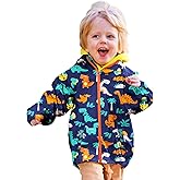 SWISSWELL Toddler Boys Girls Rain Jacket Waterproof Outwear Breathable Rain Coat for Toddler with Detachable Hood 2-7 Years