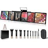 177-Color All-in-One Makeup Palette with 10 Brushes, Portable Case, Eyeshadows, Gel Eyeshadow, Lip Gloss, Concealer, Blush & Brow Powder – Complete Beauty Set for Women & Girls