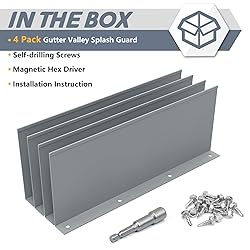 Flamorrow 4 Pack Aluminum Gutter Valley Splash