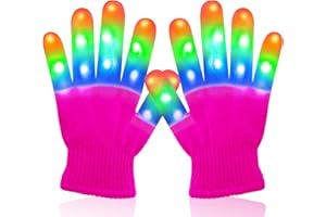Dodosky Gifts for Girls Age 4 5 6 7 8 9 10, Led Finger Gloves Toys for 3-8 Year Old Kids Birthday Present for Girls Halloween Toys for Kids Age 5 6 7 Christmas Stocking Stuffers for Girls- Pink