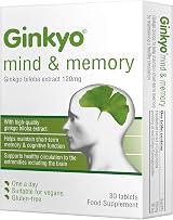 Ginkyo Mind & Memory 120 mg Ginkgo Biloba 30 Tablets Vegan Gluten Free view 1