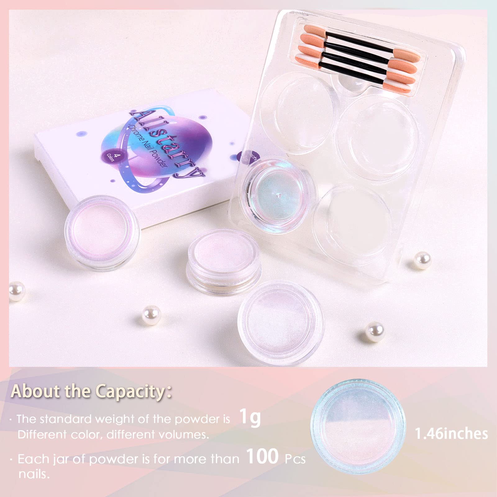 Allstarry Chrome Nail Powder Metallic Mirror Effect Pigment Iridescent Aurora, Mermaid Pearl Glitter Dust Kit for Gel Polish Nail Art Decoration, Resin Craft- Violet Green Emerald - Image 5