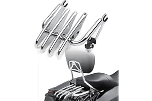 TIGERSGATE Chrome Detachable Stealth Luggage Rack Fender Shelf Compatible with Harley Touring Road King Road Glide Street Gli