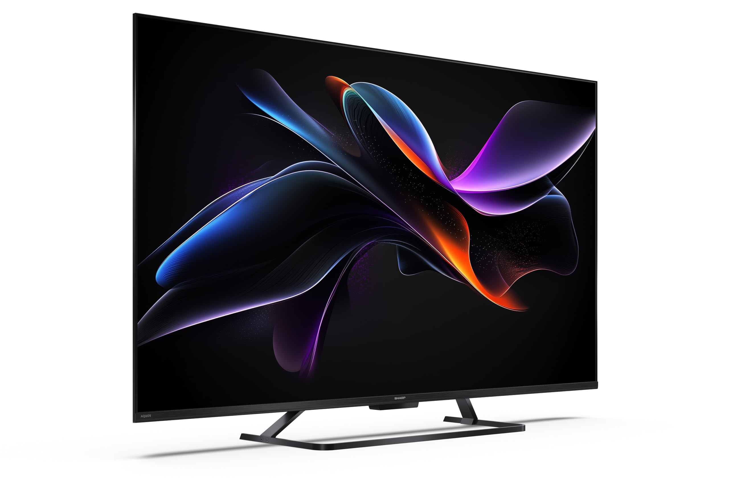 SHARP 55HR7365E – Google TV, 55" UHD, Rahmenlos, 144 Hz, QLED, HDR10, Dolby Vision HDR, Google Assistant mit Mikrofon, Chromecast, Bluetooth, Dolby Atmos 2x12 W, HDMI 2.1 x4, USBx2, Farbe Schwarz 2