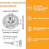 MIN CI 10pcs Neodymium Magnet 20mm Round Pot with Hole Steel Capsule 35lbs view 2