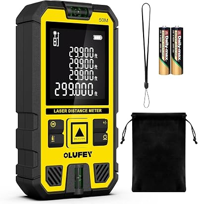 Olufey OLUFEY 120M Laser Distance Meter IP54 with LCD Backlit Bubble Levels