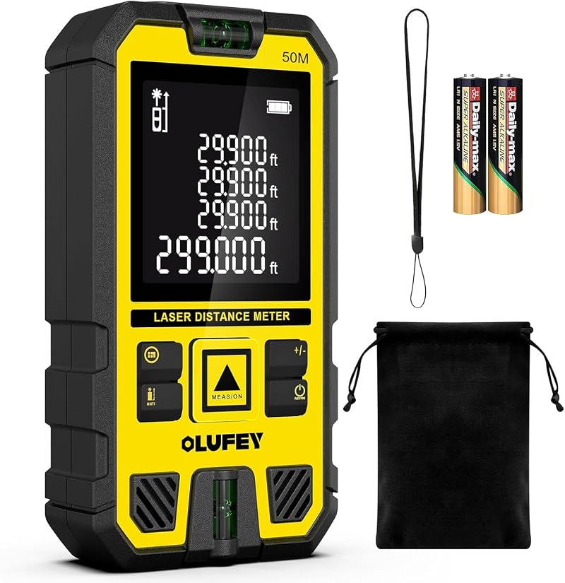 Olufey OLUFEY 120M Laser Distance Meter IP54 with LCD Backlit Bubble Levels