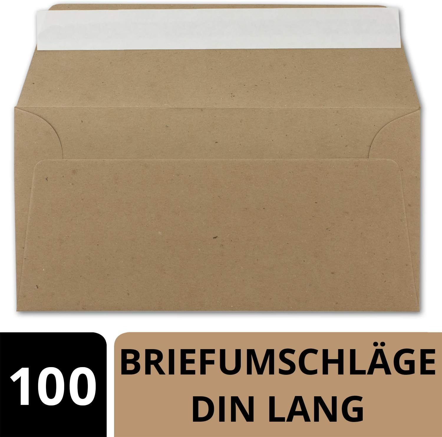 Neuser Ecological Kraft Paper Card and Envelope Set Sand Brown - 30 100 Umschläge 02 DIN Lang-Umschläge-Haftklebung - Image 3