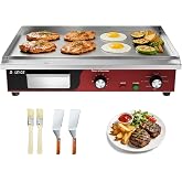 DULNICE 22" Commercial Electric Griddle 1500W, Flat Top Grill with 5-Min Reminder Timer, Adjustable Temp Control (122&deg;F-572&deg;F), Stainless Steel Countertop Griddle for Restaurant &amp; Home Kitchen