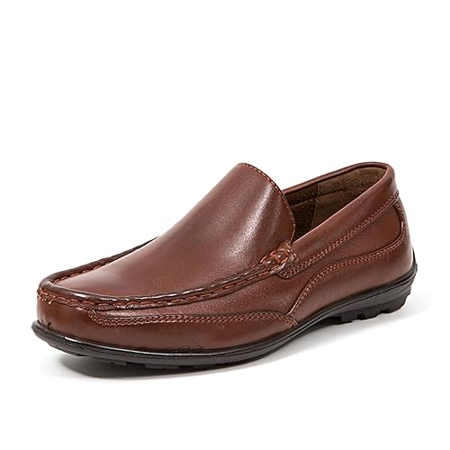 Deer Stags Boys' Booster Driving Moc Slip-On/Dark Luggage / 6 Big Kid/Medium