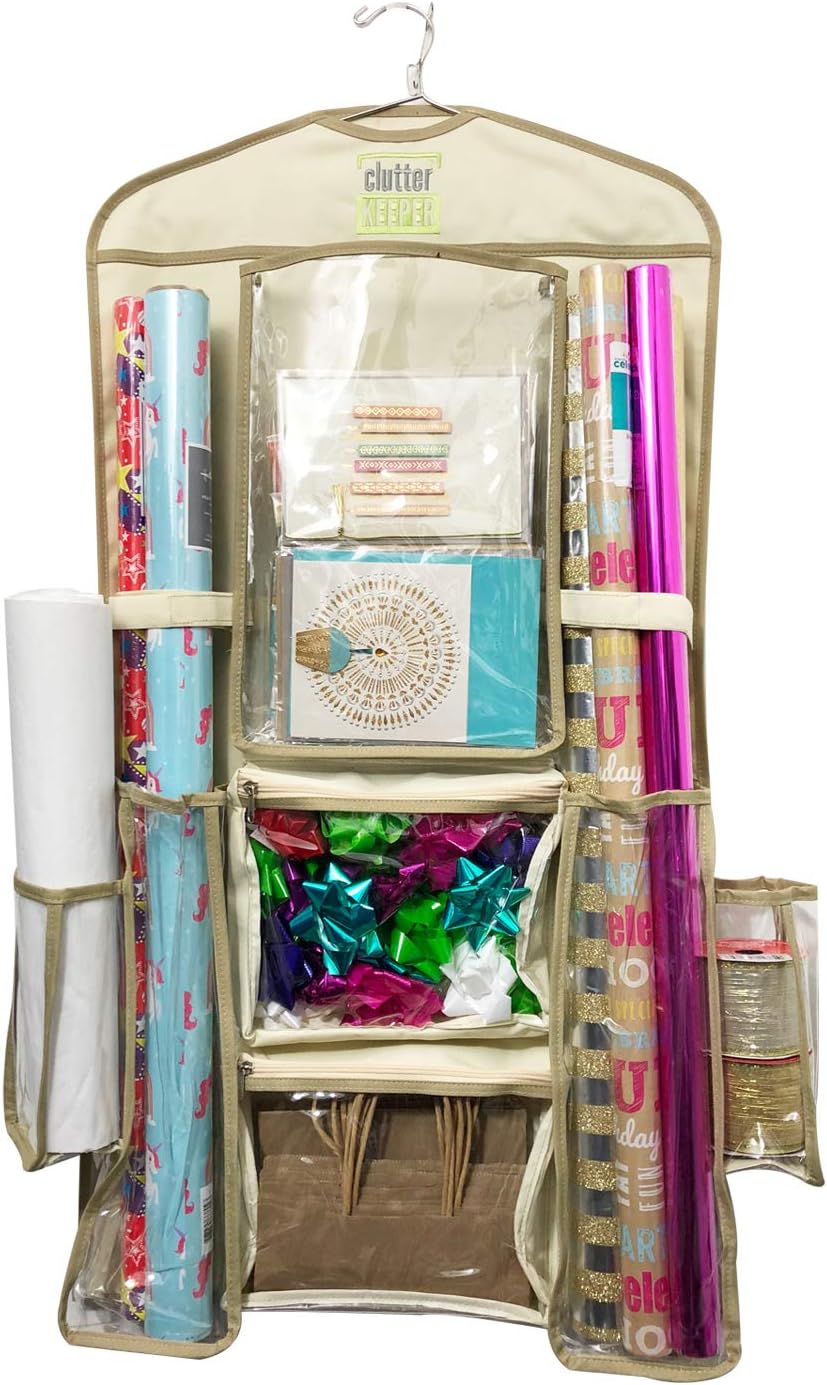 Clutter Keeper Deluxe Hanging Gift Wrap Storage Organizer