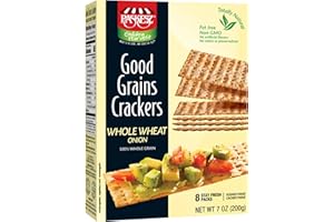 Snacktery Whole Wheat Flatbread Crackers - All Natural Onion Crackers in 8 Stay-Fresh Packs - Thin & Crispy Whole Grain Crackers for Cheese, Spreads, Dips - 7 oz
