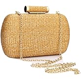 YYW Straw Clutch Purse for Women Wedding Hand-Woved Evening Straw Handbag Party Wedding Summer Beach Bag Wicker clutch