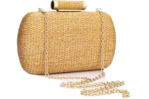 YYW Straw Clutch Purse for Women Wedding Hand-Woved Evening Straw Handbag Party Wedding Summer Beach Bag Wicker clutch