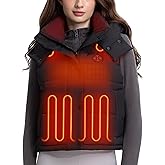 TODWARM Women Heated Vest with 16000mAh Battery Pack Included, Hooded Sleeveless Electric Warming Vests Outerwear for Outdoor Hiking, XXL