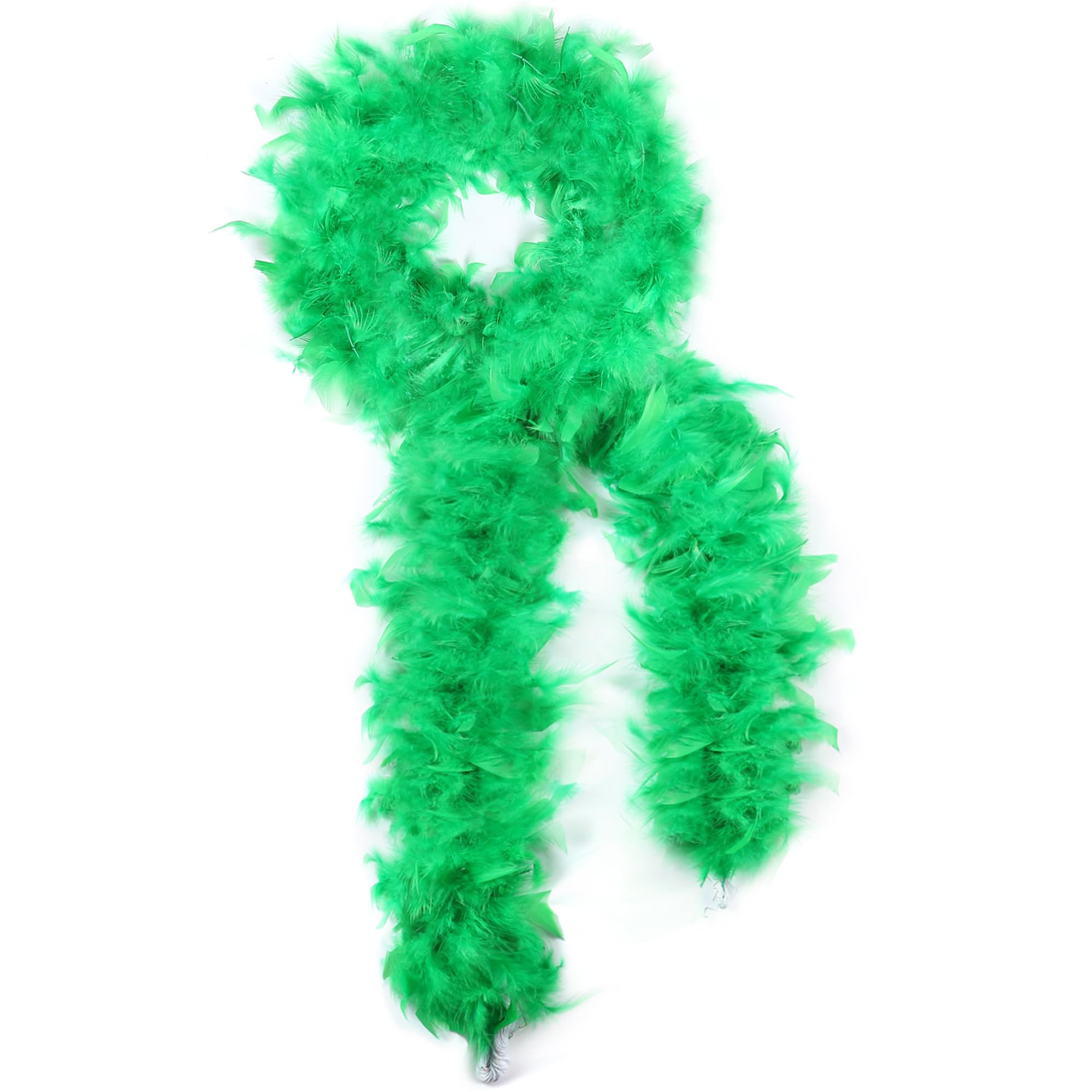 Larryhot Green 60g Feather Boa - 2 Yards Turkey Boa Feathers for Party Bulk,Christmas,Wedding Centerpieces,Costume,Concert,Pet and Home Decoration (Green)