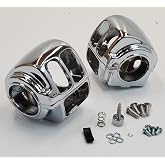 Chrome Plated Switch Housing Covers w/Mounting Hardware &amp; Thumb Screw Throttle Lock for 1996-2006 Harley Softail, Dyna, Electra Glide, Road Glide, Road King, V-Rod &amp; Sportster (Except Radio Controls)