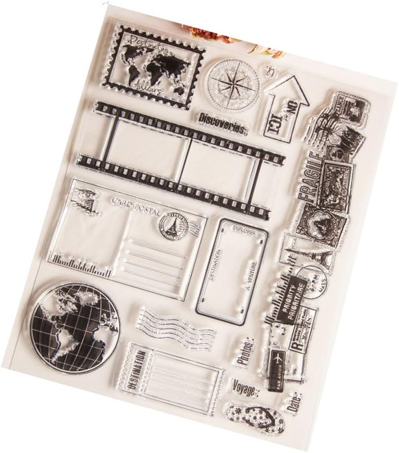 Dchaochao Globe Rubber Perfectly Clear Stamp,Photo Embossing Album Decorative/Card Making,Transparent Silicone Stamp Cling Seal DIY Craft Art
