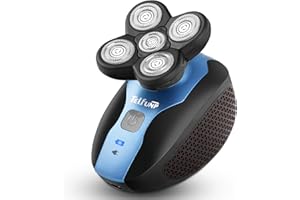 Telfun Detachable Head Shaver | Electric Head Shavers for Bald Men | 5-in-1 Cordless Razors for Men 100% Waterproof | Head Electric Razor with Nose Hair Trimmer, Anti-Pinch, Wet and Dry Shaving