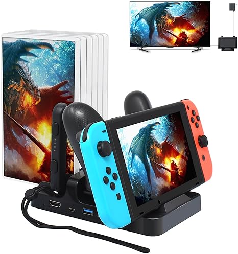Charging Dock For Nintendo Switch Hdmi Converter Dock With Electronic Chip For Nintendo Switch Support 5 01 Fimrware Amazon Co Uk Computers Accessories