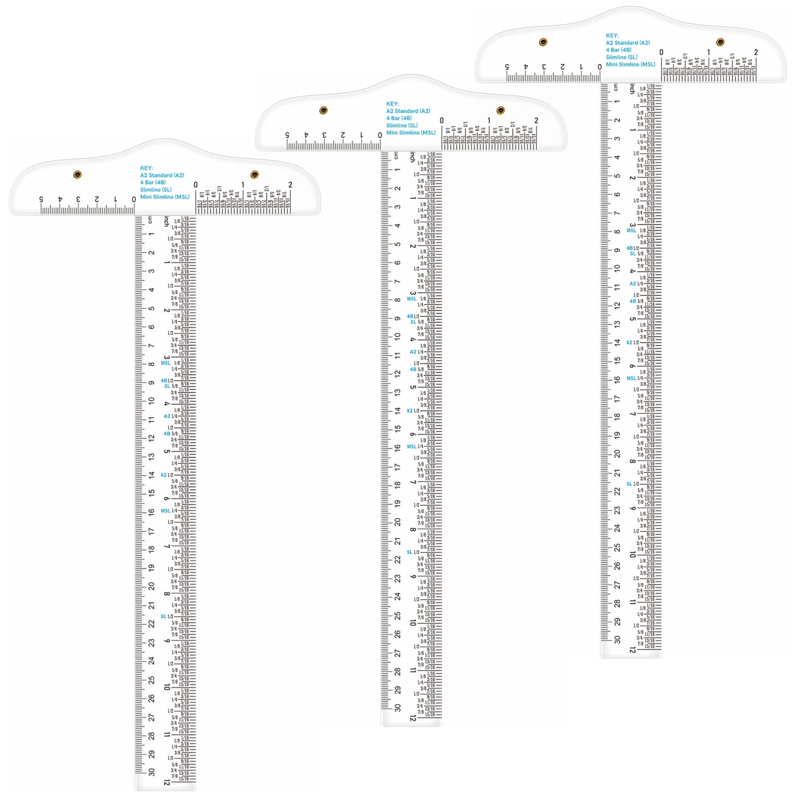 Briartw 12" Acrylic Clear T-Square Ruler, 3 Pack, T Square Ruler, Transparent, T Ruler, for Crafting Drafting and General Layout Work Art Framing & Drafting Scrapbooking Crafting