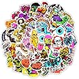 Vinyl Horror Stickers 50 Pcs Scary Stickers Pack Horror Decals Stoner Stickers for Laptop Ipad Car Luggages Water Bottle Helmet